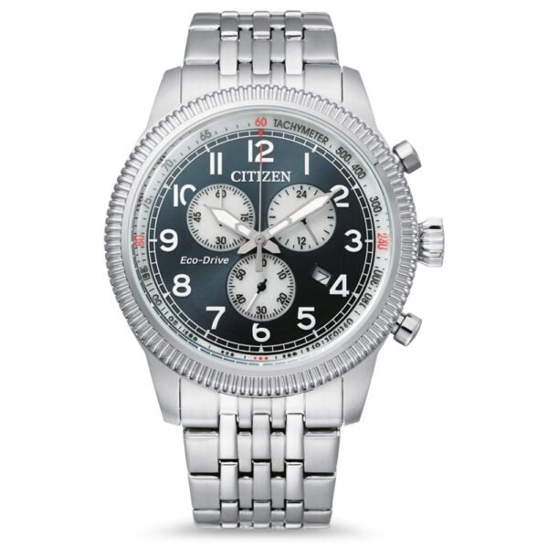 Orologio Eco Drive Cronografo Citizen in Acciaio - Crono Aviator - AT2460-89L