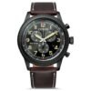 Orologio Eco Drive Cronografo Citizen in Acciaio e Pelle - Crono Aviator - AT2465-18E