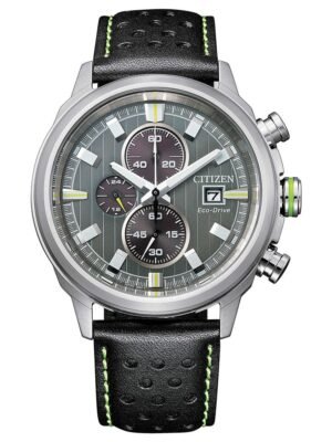 Orologio Eco Drive Cronografo Citizen in Acciaio e Pelle - Crono Sport - CA0739-13H