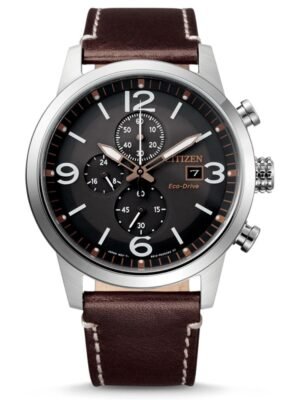 Orologio Eco Drive Cronografo Citizen in Acciaio e Pelle - Urban - CA0740-14H