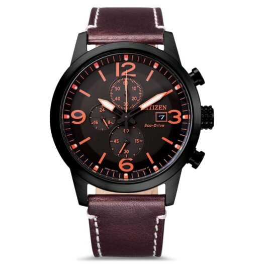 Orologio Eco Drive Cronografo Citizen in Acciaio e Pelle - Urban - CA0745-11E