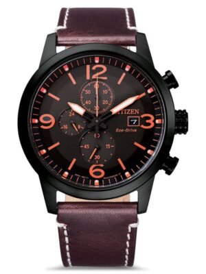 Orologio Eco Drive Cronografo Citizen in Acciaio e Pelle - Urban - CA0745-11E