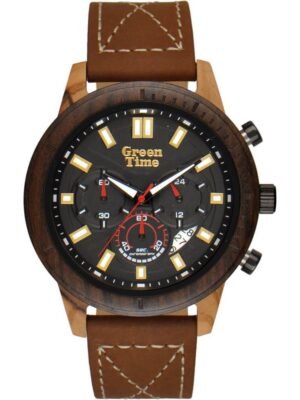 Orologio Green Time Cronografo in Legno e Eco Pelle - ZW100B
