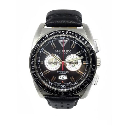Orologio Haurex Cronografo in Acciaio e Pelle | Serie MPH - 9A346UNS