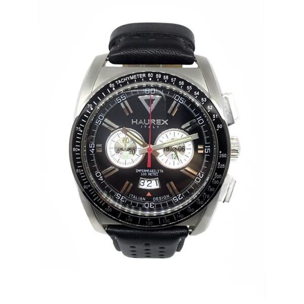 Orologio Haurex Cronografo in Acciaio e Pelle | Serie MPH - 9A346UNS