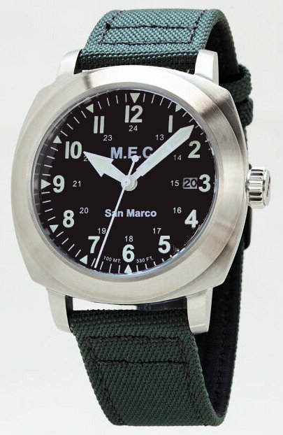 Orologio Militare M.e.c. Modello San Marco Quarzo Dial Nero Opaco