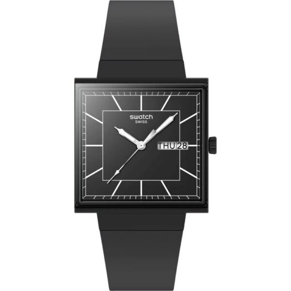 Orologio Swatch What If - Square SO34B701 What If... Blackagain?
