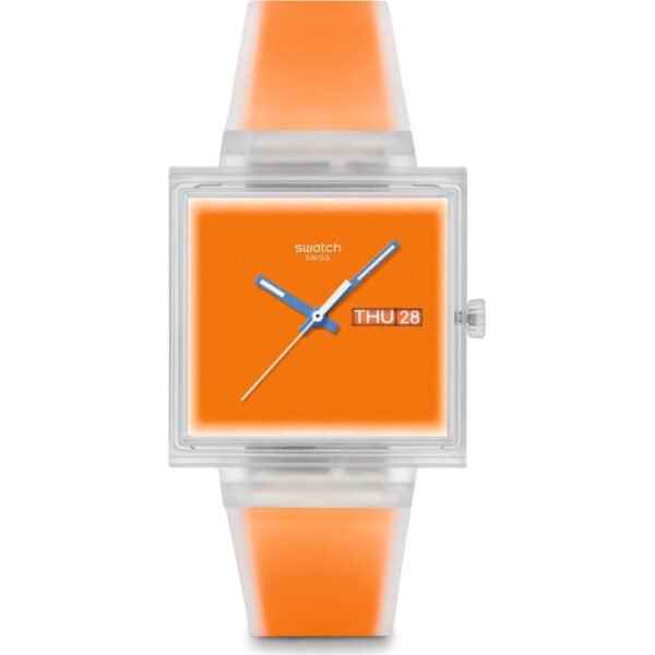 Orologio Swatch What If - Square SO38K704 What If... Jelly see thru orange?