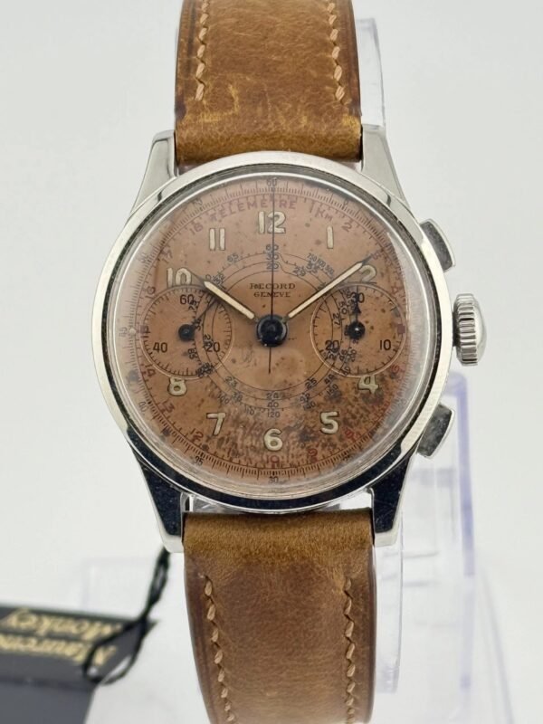 Record Chronograph Valjoux 23 Steel Case 35mm salmon bronze dial