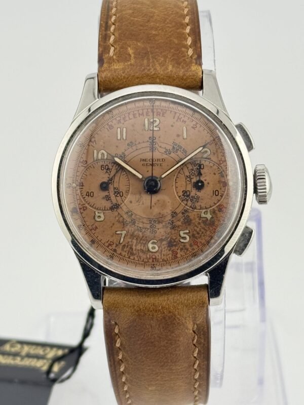 Record Chronograph Valjoux 23 Steel Case 35mm salmon bronze dial