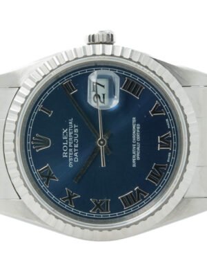 Rolex Datejust 36 16220 36mm Blue Roman Dial