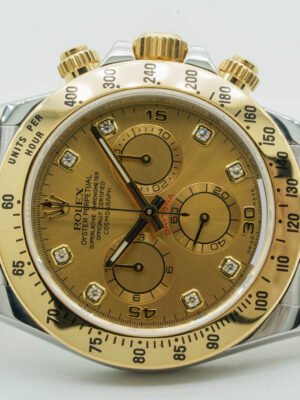 Rolex Daytona 116523 Steel & Gold Champagne Dial Diamonds 40mm