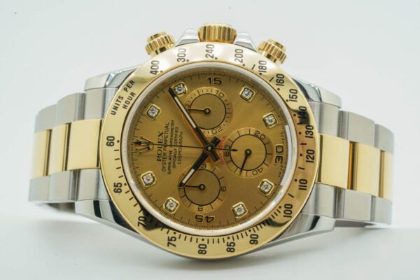 Rolex Daytona 116523 Steel & Gold Champagne Dial Diamonds 40mm