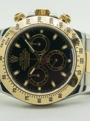 Rolex Daytona Cosmograph 116523 Steel & Gold 18K Yellow Gold Black Dial 40mm