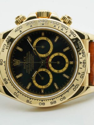 Rolex Daytona Cosmograph 16518 Yellow Gold 18K Ser. U 12/1998 Official Service 2008 Black 9932