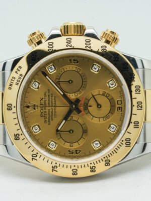 Rolex Daytona Steel & Gold Champagne Dial Diamonds 116523