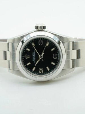 Rolex Lady Oyster 67180 Black Dial Ser. T 24mm 12/1996 Official Service 06/2014 11754U