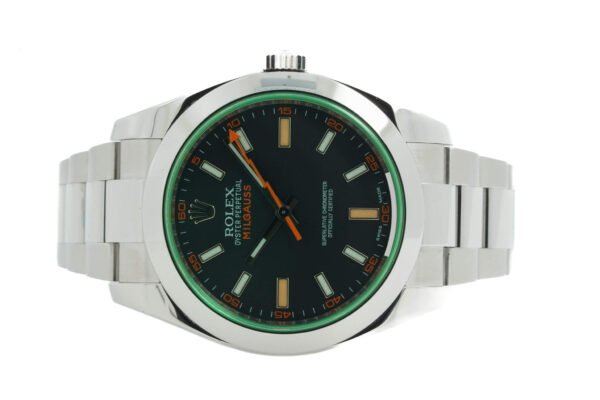 Rolex Milgauss 116400GV 116400 GV Green Glass Black Dial