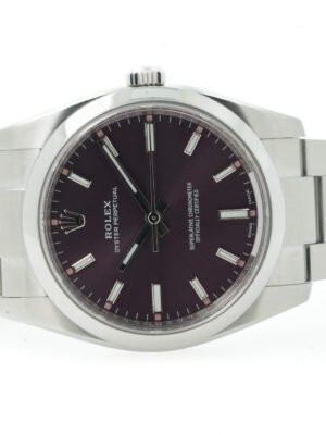 Rolex Oyster Perpetual 114200 34mm Red Grape Purple Dial