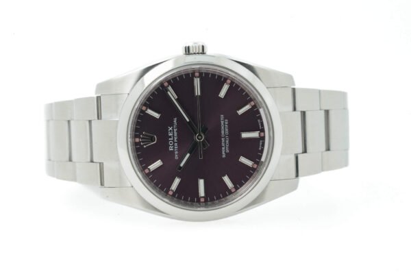 Rolex Oyster Perpetual 114200 34mm Red Grape Purple Dial