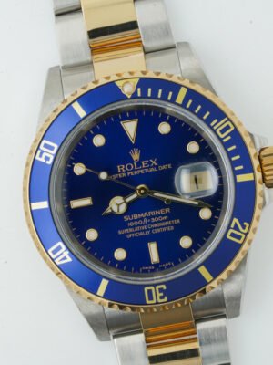 Rolex Submariner 16613 Steel & Gold 18K Blue Dial Ser. F