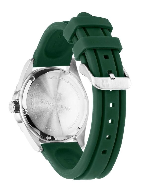 Swiss Alpine Military 7034.1834 Orologio Uomo Sierra argento verde 42mm 10ATM
