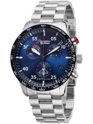 Zeppelin 7298M-3-Set Eurofighter Typhoon quarzo Orologio Uomo Cronografo 43mm 10ATM
