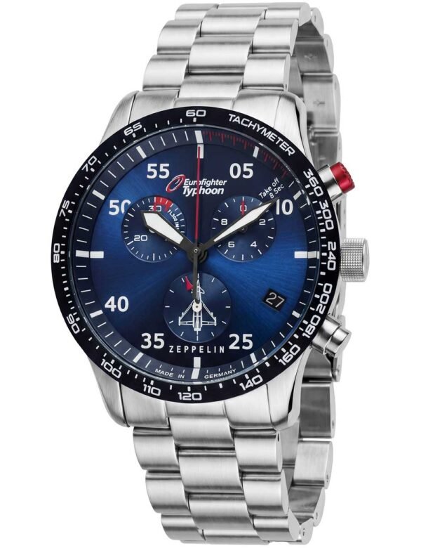 Zeppelin 7298M-3-Set Eurofighter Typhoon quarzo Orologio Uomo Cronografo 43mm 10ATM